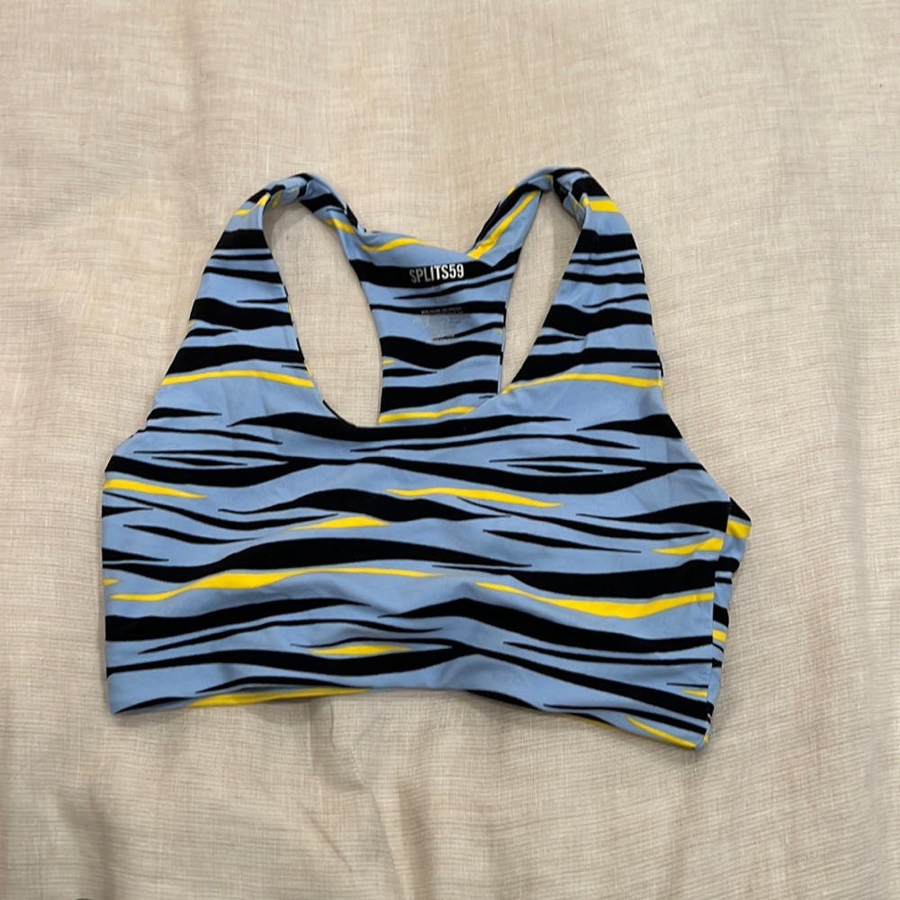 Split 59 zebra print sports bra. Size medium. Medium support.